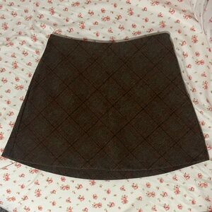 Princess Polly Brown Plaid Mini Skirt
